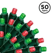 Brite Star 50 Lt Micro Mini LED Light Set, Red/Green, Green Wire